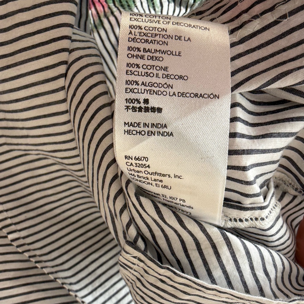 Anthropologie Maeve Floral Sequin Striped Cotton Button-down Shirt - 00 - Picture 7 of 7